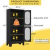 Erosoei Pantry Cabinet, 61" with Acrylic Glass Doors and Adjustable Shelves, Metal Kitchen Cabinet for Multiple Rooms view 2