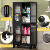 Erosoei Pantry Cabinet, 61" with Acrylic Glass Doors and Adjustable Shelves, Metal Kitchen Cabinet for Multiple Rooms view 3