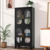 Erosoei Pantry Cabinet, 61" with Acrylic Glass Doors and Adjustable Shelves, Metal Kitchen Cabinet for Multiple Rooms view 4