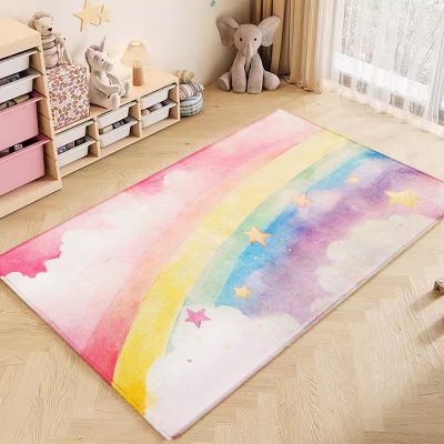 ABREEZE Kids Rainbow Rug Play Mat Ultra Soft Rugs for Kids Room, 3.3'x5' Non Slip Multi Color Children Nursery Rug Baby Rug Area Rug Children Carpet for Bedroom Decor Playroom Living Room