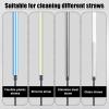 3pcs Straw Cleaner and Bottle Brush for Cleaning, Hanging Straw Brush Silicone BPA-Free Long Bottle Cleaning Brush Reusable Bottle Washing Accessories for Jars Tumblers (Gray) view 3