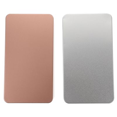 GRIRIW 2pcs Rectangular Tinplate Storage Boxes for Organizing Candies Chocolates and Items Elegant Silver and Rose Gold Design for Parties and Gifting