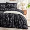 MUXHOMO Black Bed in a Bag Queen 7 Pieces, Queen Comforter Set Reversible Botanical Flowers Design, Ultra Soft & Breathable Bedding Sets with Comforter, Sheets, Pillowcases & Shams view 1