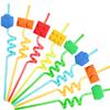 24 Straws Party Decorations Supplies Favors, Reusable Drinking Straws for Boys Girls Birthday Party Supplies Favors with 2 PCS Straws Cleaning Brush view 1