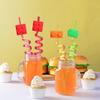 24 Straws Party Decorations Supplies Favors, Reusable Drinking Straws for Boys Girls Birthday Party Supplies Favors with 2 PCS Straws Cleaning Brush view 3