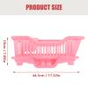 Alipis Dish Drying Rack Kitchen Draining Shelf Drain Rack for Kitchen Sink Pink view 2