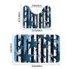 HCBPWVQA Blue Black White Stripes and Stars Bathroom Rugs Set 2 Piece Soft Absorbent Microfiber Bath Rug and U-Shaped Toilet Rug Non Slip Bath Mats for Bathroom Floor Mats view 2