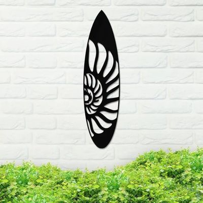 Metal Shell Surfboard Sign, Shell Surfboard Sign, Metal Surfboard Sign, Surfboard Sign, Door Hanger, Home Decor, Backyard Sign