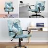 DecorLovee Coastal Sea Turtle Office Chair Covers Stretchable Computer Gaming Chair Cover, Teal Blue Nautical Summer Beach Coral Universal Desk Chair Covers Removable Chair Slipcover with Zipper, L view 4