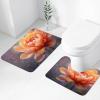 HCBPWVQA Flower Bloom Bathroom Rugs Set 2 Piece Soft Absorbent Microfiber Bath Rug and U-Shaped Toilet Rug Non Slip Bath Mats for Bathroom Floor Mats view 3