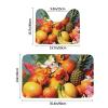 HCBPWVQA Tropical Fruits and Flowers Bathroom Rugs Set 2 Piece Soft Absorbent Microfiber Bath Rug and U-Shaped Toilet Rug Non Slip Bath Mats for Bathroom Floor Mats, Black view 2