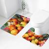 HCBPWVQA Tropical Fruits and Flowers Bathroom Rugs Set 2 Piece Soft Absorbent Microfiber Bath Rug and U-Shaped Toilet Rug Non Slip Bath Mats for Bathroom Floor Mats, Black view 3
