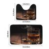 HCBPWVQA Cigar & Whiskey Bathroom Rugs Set 2 Piece Soft Absorbent Microfiber Bath Rug and U-Shaped Toilet Rug Non Slip Bath Mats for Bathroom Floor Mats, Black view 2