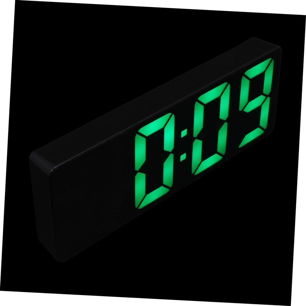 Cabilock Compact Led Digital Alarm Clock with Brightness Read Numbers Voice Control Mode for Bedrooms and Home Use