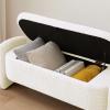 XTRYBHD Oval Lamb Fleece Bench with Storage, Entryway Bench, Bench for Bedroom End of Bed, for Beside Window, Living Room & Bedroom (Size : 39.3in/100cm) view 3