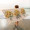 ALAGEO Beach Towel Hello Sunflowers Large Beach Towels Oversized 35x70 inch Brown Buffalo Plaid Spring Plant Lightweight Travel Towel,Soft Beach Bath Towel Swim Towels view 2
