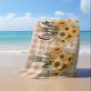 ALAGEO Beach Towel Hello Sunflowers Large Beach Towels Oversized 35x70 inch Brown Buffalo Plaid Spring Plant Lightweight Travel Towel,Soft Beach Bath Towel Swim Towels view 3