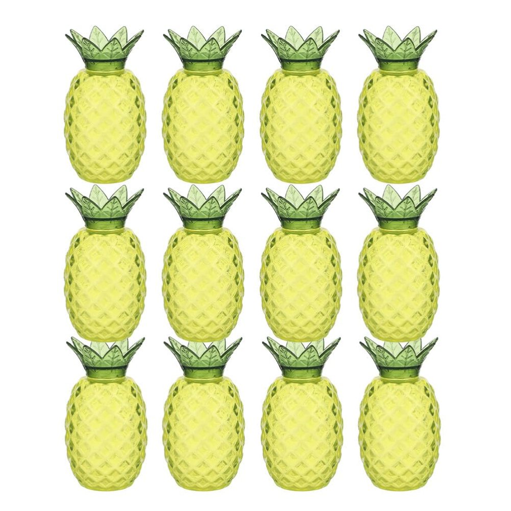 Garneck 12pcs Pineapple Candy Box Candy Container Clear Favor Boxes Plastic Treat Boxes Hawaiian Tropical Party Supplies
