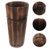 Ciieeo Wood Umbrella Holder, Umbrella Stand for Entryway Umbrella Rack Cane Walking Sticks Holder Wine Barrel Planter for Home Kitchen Office Decoration view 2