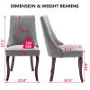 Aoowow Linen Upholstered Dining Chairs Set of 2,Farmhouse Channel Tufted Dining Chair,Mid Century Modern Accent Dinner Chairs,Armless Fabric Kitchen Chairs with Solid Wood Legs (Rustic Grey 3 Pairs) view 2