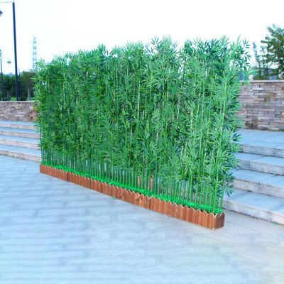 250 200 180 150 100 cm Tall Simulation Bamboo Artificial Plants, Yard Landscaping Faux Tree with Wood Pot, Outdoor Privacy Partition Fence Indoor Room Divider ( Color : 1.5m/4.9ft H , Size : 60cm L Ba