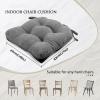 Non Slip Chair Cushions for Dining Chairs 46x43cm(18x17in), 9cm(3.5in) Set of 1/2/4/6 Pack Kitchen Chair CushionsTurfted Chair Pads Comfortable and Soft Seat Cushion with Ties(@3,6pcs(46x43cm/18x17in view 3