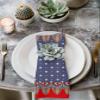 4th of July Cloth Napkins Set of 4 - Washable Dinner Napkins Reusable Table Napkins for Home Party Weeding Dining Table Setting Decoration,Oversized 20"x20" Geometric Red Blue Star Stripes Flag view 3