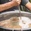 Beavorty Bamboo Wine Basket with Fine Mesh Strainer 11.81X5.11X4.72In Lightweight Portable Wine Filter for Home Brewing Outdoor Picnics Bbq view 2