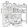 ZLGONRL Storage Display Rack Countertop Hutch Bookshelf 2 Tiers Wrought Iron Desktop Bookshelf Desktop Bookcase Organizer (45in) view 2