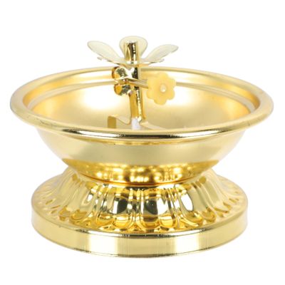Cabilock Vintage Alloy Butter Lamp Holder for Buddha Worship Decorative Oil Lamp Stand for Home Temple Use Lightweight Unique Design for Offering and Atmosphere