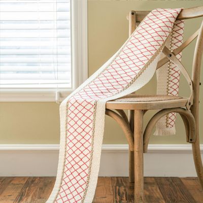 MOJOHOMR Boho Cotton Linen Striped Paneled Table Runner for Spring Home Decor Farmhouse Rustic Woven Table Runner with Tassels for Dining Living Room Bedroom Bridal Shower(TypeG,12"*47")
