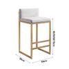 ZLGONRL Modern Upholstered Bar Chairs with Back and Footrest, Bar Stools Set of 2, Counter Height Bar Stools for Kitchen Island (Grey1 65CM) view 3