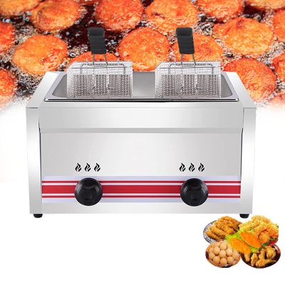 moupeaktain Stainless Steel deep Fryer with Baskets and lids for Restaurant or Home Kitchen. Professional Fryer for Tasty Fried Foods,B