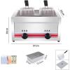 moupeaktain Stainless Steel deep Fryer with Baskets and lids for Restaurant or Home Kitchen. Professional Fryer for Tasty Fried Foods,B view 2