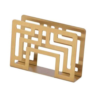 Aosekaa Napkin Holder Stainless Steel Napkin Paper Organizer Vertical Tissue Dispenser for Kitchen Indoor, Outdoor, Tabletop Home, Gold