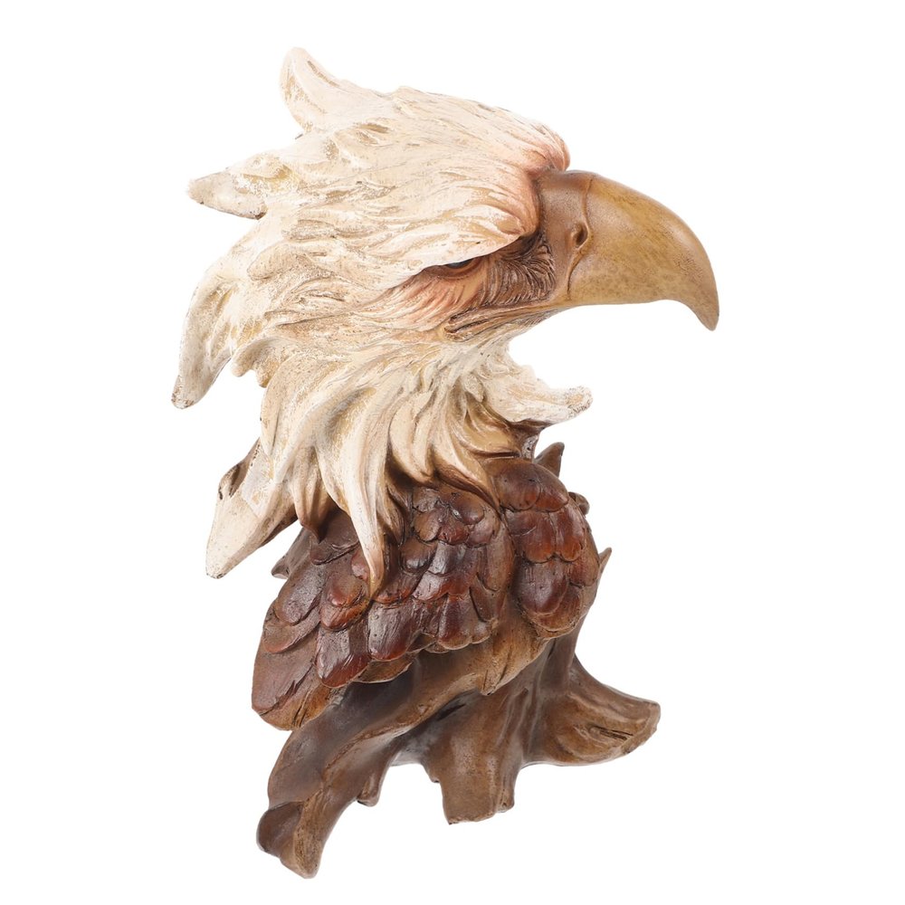 Cabilock Vintage Eagle Head Statue Realistic Animal Figurine for Office and Home Decor Unique Resin Craft for Tabletop Decoration Nature Lovers