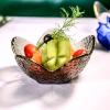 OUTPFTS N/A European Flower Shape Glass Gold Side Salad Bowl Plates Dish Fruit Bowl Dessert Wedding Family Dinner Decorative Tableware Set view 3