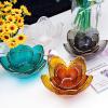 OUTPFTS N/A European Flower Shape Glass Gold Side Salad Bowl Plates Dish Fruit Bowl Dessert Wedding Family Dinner Decorative Tableware Set view 4