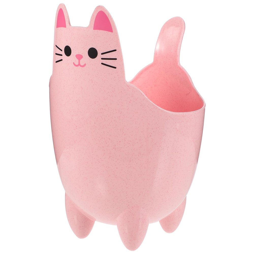 MAGICLULU Cat-Shaped Desktop Trash can Mini 7.87 Inch Compact Plastic Wastebasket Tiny Trash can for Kids Office Bedroom Countertop Storage