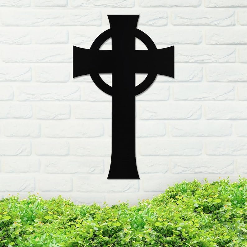 Christian Cross Sign, Metal Cross Sign, Metal Christian Sign, First Communion Gift, Home Decor, Christian Welcome Sign
