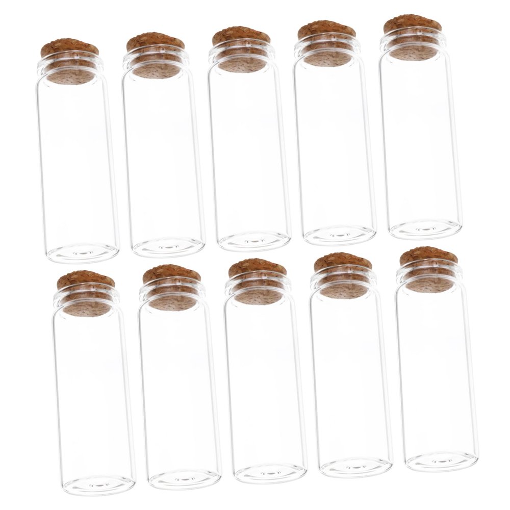 ABOOFAN 10pcs Transparent Glass Storage Bottles Airtight Lids for Tea Leaves and Snacks High Borosilicate Glass Containers for Home Organization