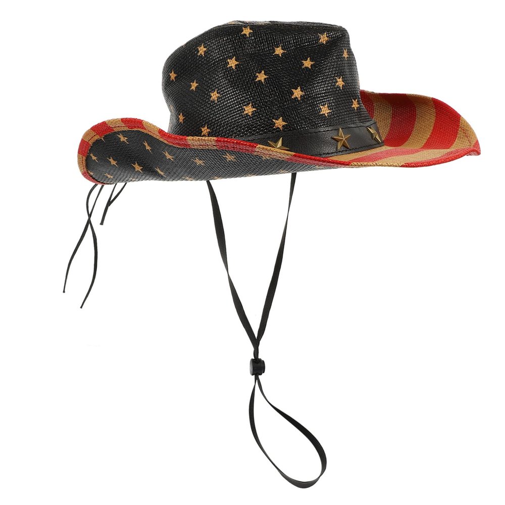 Holibanna USA American Flag Cowboy Hat Men's Women's Fashionable Wide Brim Outdoor