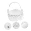 Alipis Wedding Flower Girl Basket Lace Trim Elegant Petal Basket for Wedding Party Decorations for Storing Flowers Fruits and Candies Charming Handheld Design view 4
