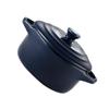 ABOOFAN Ceramic Stew Bowl with Lid Double Handle Microwave Oven Compatible Kitchen Essential Dark Blue for Home Cooking and Serving view 1