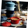 ABOOFAN Ceramic Stew Bowl with Lid Double Handle Microwave Oven Compatible Kitchen Essential Dark Blue for Home Cooking and Serving view 4