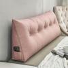 MOUNW Triangular Headboard Pillow Daybed Back Wedge Pillow Large Bolster Reading Backrest Pillow Body Positioning Support Cushion with Removable Cover, Pink view 1