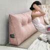 MOUNW Triangular Headboard Pillow Daybed Back Wedge Pillow Large Bolster Reading Backrest Pillow Body Positioning Support Cushion with Removable Cover, Pink view 3