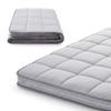 Jamdok 3Inch Twin Mattress Topper Cover(Only Cover),Cot Mattress Protector Bedding,Foam and Latex Mattress Cover with Zipper,Pillow Top and Bottom(75 x 38) Gray view 1