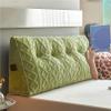 MOUNW Triangular Headboard Pillow Large Bed Rest Reading Wedge Headboard Backrest Tufted Pillow Support Bolster Cushion for Daybed Bed with Removable Cover, Full/47.2inch, Green view 3