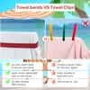 Tlowesng Beach Towel Bands (4 Pack), Beach Chair, Pool Chairs & Cruise Ship Essentials, The Better Towel Chair Clips Towel Holder Beach Towel Clips(4 Mix) view 2